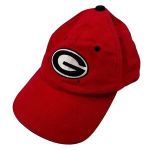 HMI Headwear University of Georgia Bulldogs Red Baseball Hat Cap OS Hook & Loop